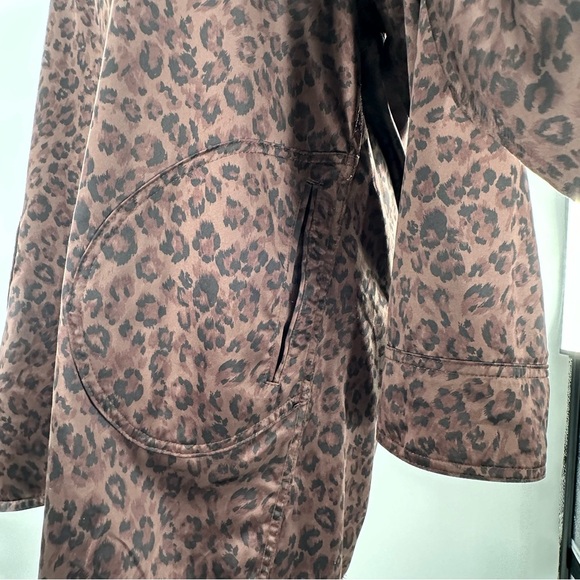 Sackables Reversible Leopard Print Raincoat M chocolate brown 80s 90s packable - Picture 15 of 16